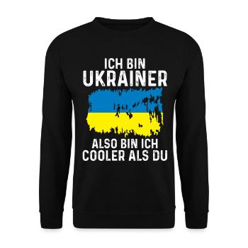 Ukraine Ukrainer Ukrainisches - Unisex Pullover - Schwarz - Vorne - Alina (178cm) & Michal (187cm)