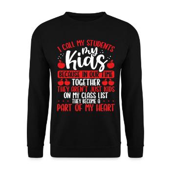 Drôle de professeur Appelez mes enfants mes élèves Enseigner - Sweat-shirt Unisexe - noir - Devant - Alina (178cm) & Michal (187cm)