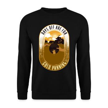 Goldene Plakette Mit Crossing Picke Gold Miner - Unisex Pullover - Schwarz - Vorne - Alina (178cm) & Michal (187cm)