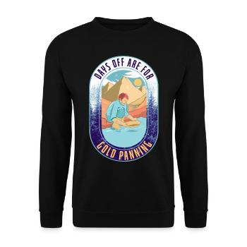 Goldene Plakette Mit Crossing Picke Gold Miner - Unisex Pullover - Schwarz - Vorne - Alina (178cm) & Michal (187cm)