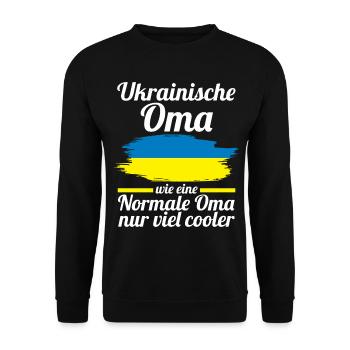Ukrainerin Ukrainische Oma Ukraine - Unisex Pullover - Schwarz - Vorne - Alina (178cm) & Michal (187cm)