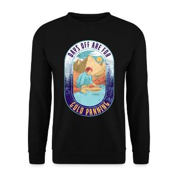 Goldene Plakette Mit Crossing Picke Gold Miner - Unisex Pullover - Schwarz - Vorne - Alina (178cm) & Michal (187cm)