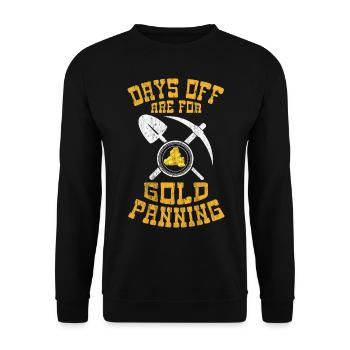 Goldene Plakette Mit Crossing Picke Gold Miner - Unisex Pullover - Schwarz - Vorne - Alina (178cm) & Michal (187cm)