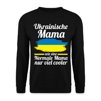 Ukrainerin Ukrainische Mama Ukraine Mutter - Unisex Pullover - Schwarz - Vorne - Alina (178cm) & Michal (187cm)