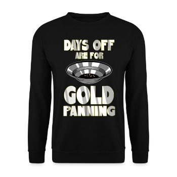 Goldene Plakette Mit Crossing Picke Gold Miner - Unisex Pullover - Schwarz - Vorne - Alina (178cm) & Michal (187cm)