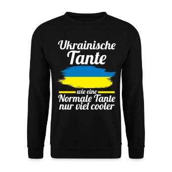 Ukrainerin Tante Ukraine - Unisex Pullover - Schwarz - Vorne - Alina (178cm) & Michal (187cm)