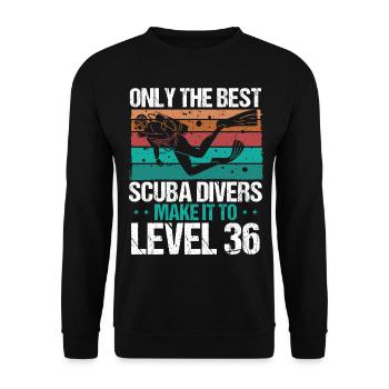36 Scuba Diving Level 36 Year Diver Snorkeling - Unisex Sweatshirt - black - Front - Alina (178cm) & Michal (187cm)