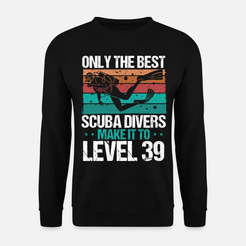 39 Scuba Diving Level 39 Year Diver Snorkeling - Unisex Pullover - Schwarz