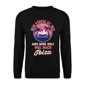 Meine Seele will nach Ibiza - Unisex Pullover - Schwarz - Vorne - Alina (178cm) & Michal (187cm)