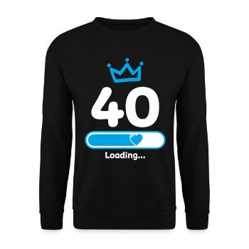40 Years Birthday Anniversary Gift Ideas - Unisex Sweatshirt - black - Front - Alina (178cm) & Michal (187cm)