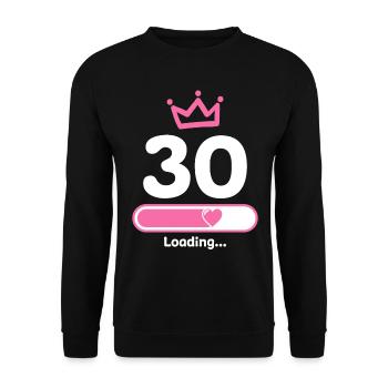 30 Jahre Geburtstag Jubiläum Geburtstagsfeier - Unisex Pullover - Schwarz - Vorne - Alina (178cm) & Michal (187cm)