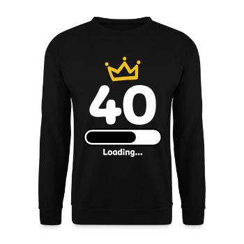 40 ans - Sweat-shirt Unisexe - noir - Devant - Alina (178cm) & Michal (187cm)