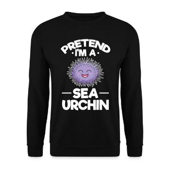 Pretend I'm a sea urchin - Unisex Sweatshirt - black - Front - Alina (178cm) & Michal (187cm)