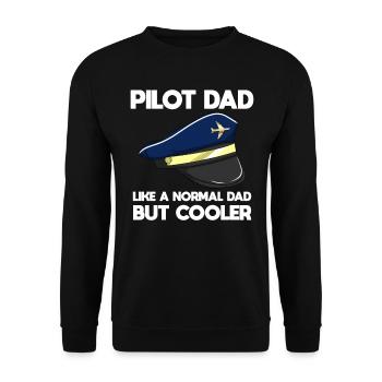 Flugzeug Pilot Fliegen Vater Cooler I Geschenk - Unisex Pullover - Schwarz - Vorne - Alina (178cm) & Michal (187cm)