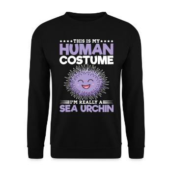 C’est mon costume humain je suis vraiment - Sweat-shirt Unisexe - noir - Devant - Alina (178cm) & Michal (187cm)