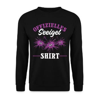 Offizielles Seeigel Shirt Lustiges Seeigel - Unisex Pullover - Schwarz - Vorne - Alina (178cm) & Michal (187cm)