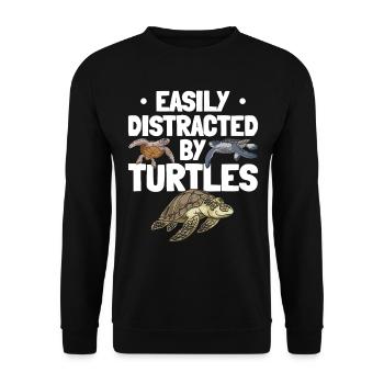 Cute turtle lovers that I easily learn from - Unisex Sweatshirt - black - Front - Alina (178cm) & Michal (187cm)