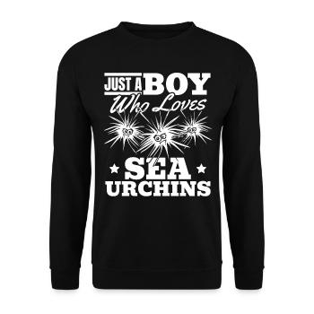 Sea urchin lovers - Just a boy, the sea urchin - Unisex Sweatshirt - black - Front - Alina (178cm) & Michal (187cm)
