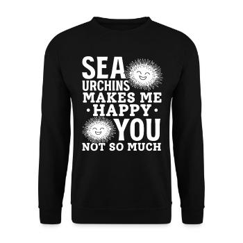 Seeigel machen mich glücklich Du Nicht so sehr - Unisex Pullover - Schwarz - Vorne - Alina (178cm) & Michal (187cm)