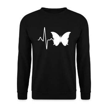 Butterfly Heartbeat - Unisex Sweatshirt - black - Front - Alina (178cm) & Michal (187cm)