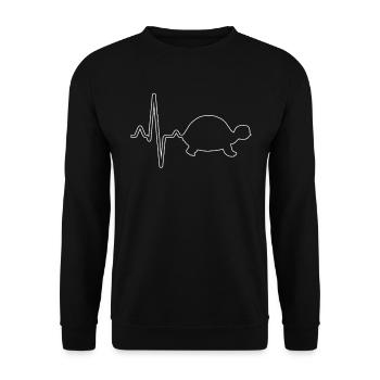 Turtle Heartbeat - Unisex Sweatshirt - black - Front - Alina (178cm) & Michal (187cm)