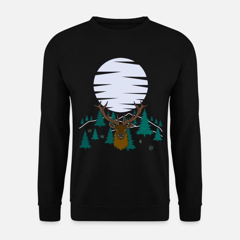 Hirsch Mond Geweih mit Hirschgeweih - Unisex Pullover - Schwarz