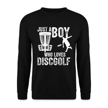 Junge, Der Disc Golf Vintage Ultimate Frisbee - Unisex Pullover - Schwarz - Vorne - Alina (178cm) & Michal (187cm)