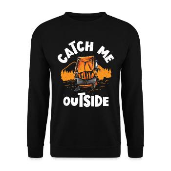 I Love Walking Outside Outdoor Berge Wandern - Unisex Pullover - Schwarz - Vorne - Alina (178cm) & Michal (187cm)