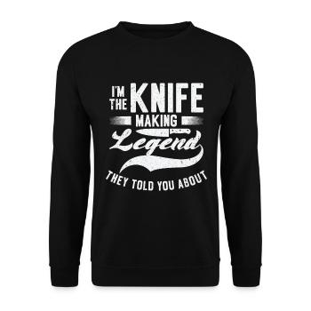 Knifemaking Knife Making Bladesmith Smithing Knife - Unisex Sweatshirt - black - Front - Alina (178cm) & Michal (187cm)