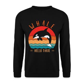 Whale Hello There Orca Marine Biologist - Unisex Sweatshirt - black - Front - Alina (178cm) & Michal (187cm)