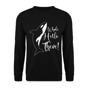 Whale Hello There Orca Marine Biologist - Unisex Sweatshirt - black - Front - Alina (178cm) & Michal (187cm)