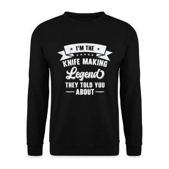 Couteau Auto Forgeron Damascus Steel - Sweat-shirt Unisexe - noir - Devant - Alina (178cm) & Michal (187cm)