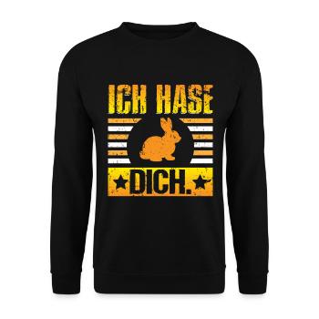 Ich Hase Dich - Unisex Pullover - Schwarz - Vorne - Alina (178cm) & Michal (187cm)