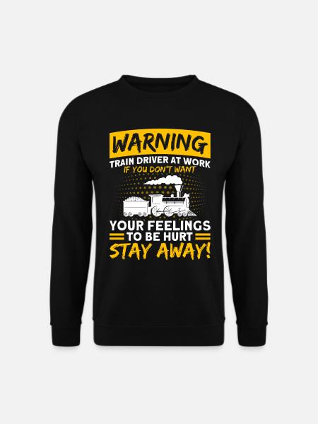 Warnung Lokführer bei der Arbeit Lokomotive - Unisex Pullover - Schwarz