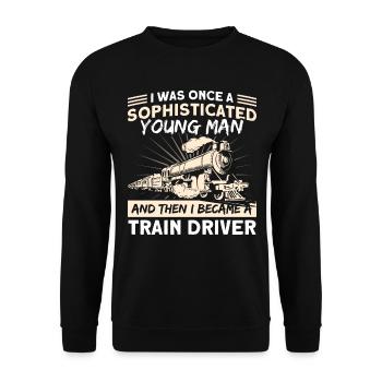 Dann wurde ich Lokführer Lokomotive - Unisex Pullover - Schwarz - Vorne - Alina (178cm) & Michal (187cm)