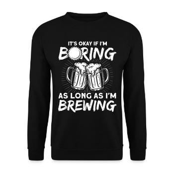 Solange ich braue Brauer - Unisex Pullover - Schwarz - Vorne - Alina (178cm) & Michal (187cm)