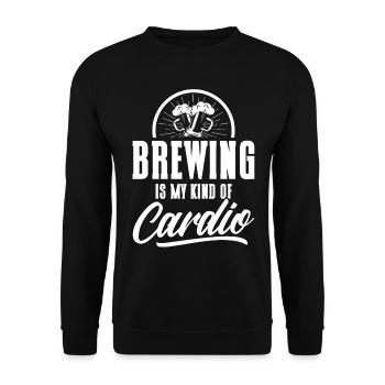 Brauen ist meine Art von Kardio Brauer - Unisex Pullover - Schwarz - Vorne - Alina (178cm) & Michal (187cm)
