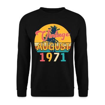 Geboren Im August 1971 - Unisex Pullover - Schwarz - Vorne - Alina (178cm) & Michal (187cm)
