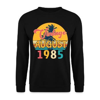 Year of construction 1985 in August - Unisex Sweatshirt - black - Front - Alina (178cm) & Michal (187cm)