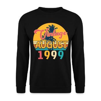 Geburtsjahr 1999 Im August - Unisex Pullover - Schwarz - Vorne - Alina (178cm) & Michal (187cm)