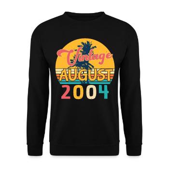 2004 Im August Endlich 18. - Unisex Pullover - Schwarz - Vorne - Alina (178cm) & Michal (187cm)