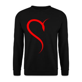 Demi-cœur rouge - Sweat-shirt Unisexe - noir - Devant - Alina (178cm) & Michal (187cm)