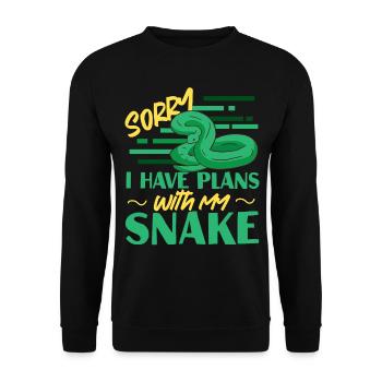 Snake Serpent Sorry I Have Plans - Unisex Pullover - Schwarz - Vorne - Alina (178cm) & Michal (187cm)