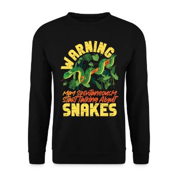 Avertissement serpent serpent mai - Sweat-shirt Unisexe - noir - Devant - Alina (178cm) & Michal (187cm)