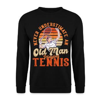 Cool Tennis Dad Tennis Player Father - Unisex Sweatshirt - black - Front - Alina (178cm) & Michal (187cm)