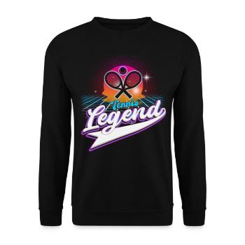 Cool Retro Crossing Rackets Tennis Legend Tennis - Unisex Sweatshirt - black - Front - Alina (178cm) & Michal (187cm)