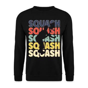 Cool Retro Text Silhouette Squash - Unisex Sweatshirt - black - Front - Alina (178cm) & Michal (187cm)