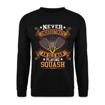 Cool Squash Dad Squash Player Father - Unisex Sweatshirt - black - Front - Alina (178cm) & Michal (187cm)