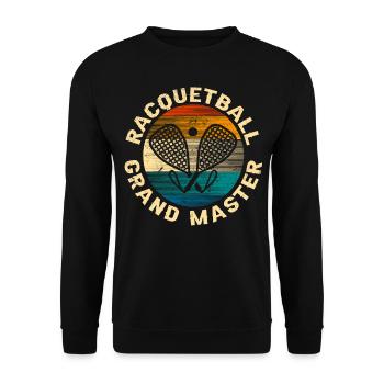 Raquettes retro crossing racquetball Grand Maître - Sweat-shirt Unisexe - noir - Devant - Alina (178cm) & Michal (187cm)