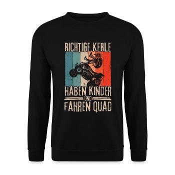 Les vrais gars ont des enfants et font des quads - Sweat-shirt Unisexe - noir - Devant - Alina (178cm) & Michal (187cm)